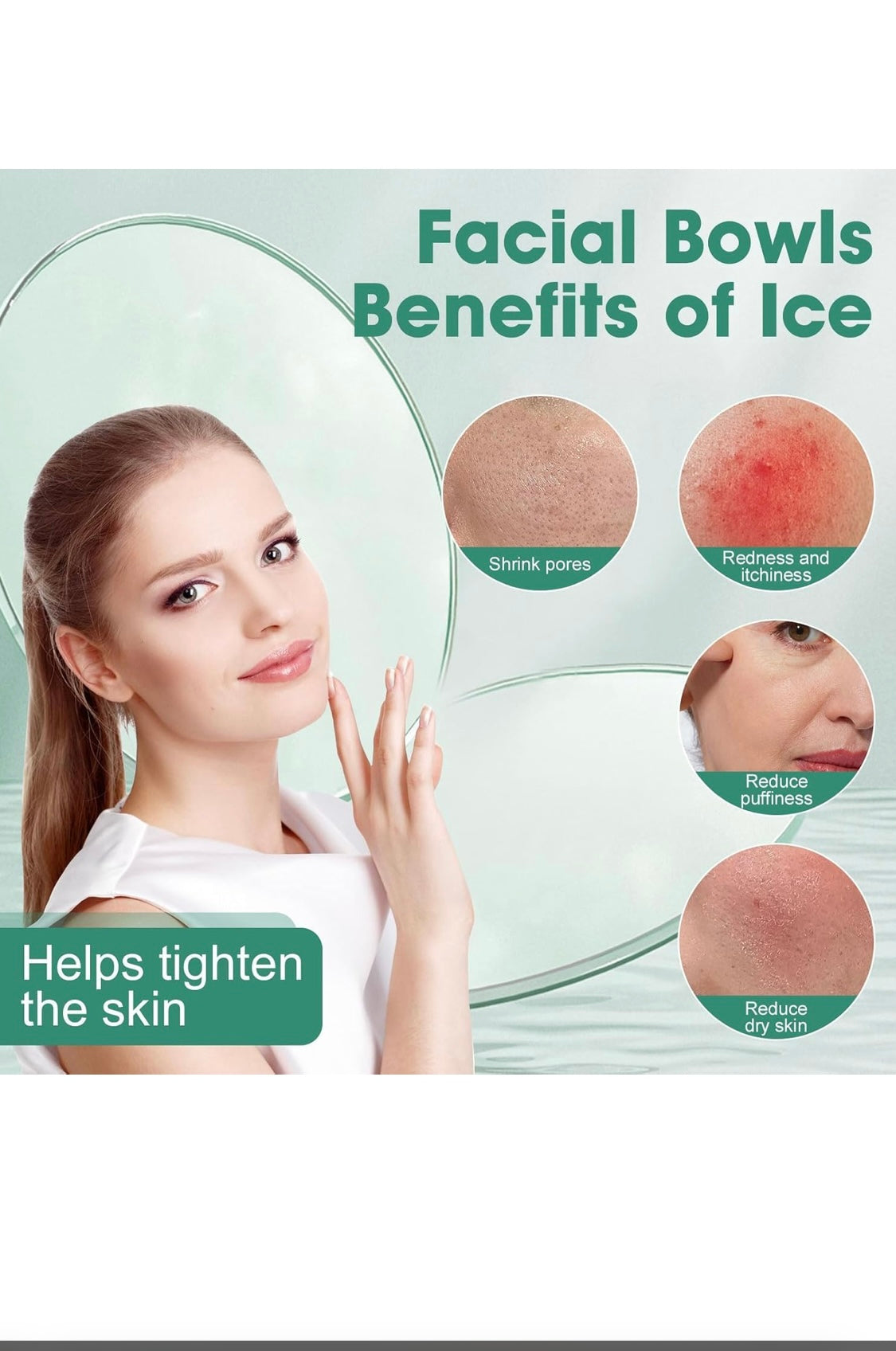 Ice Facial Collapsible Bowl – Portable DIY Face Cooling & Skin Tightening Basin