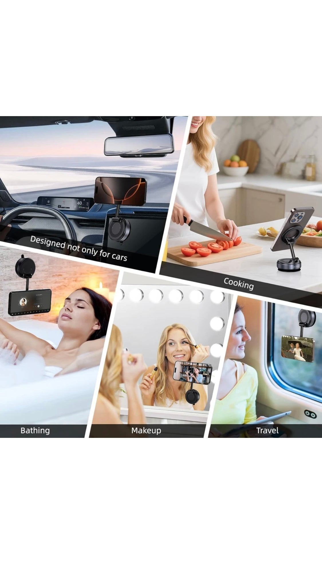 MagSafe 360° Ultra-Steady Magnetic Phone Mount – Twist-Lock Suction Stand for Car & Desk