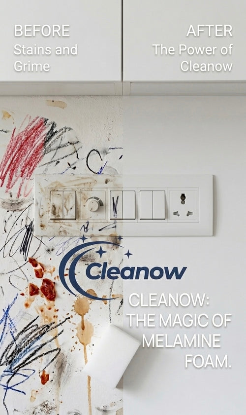 CLEANOW Magic Eraser Sponge (1 pack=(4 sponges)) — Instant Wall Stain & Pen Mark Remover