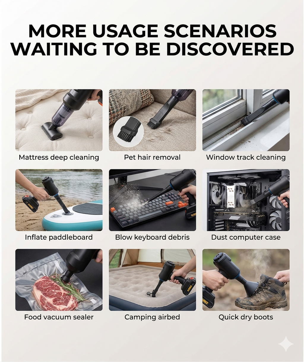 MaxPower Pro 2-in-1 Handheld Cordless Vacuum – High-Suction Blower & Portable Car Cleaner (20L Capacity)