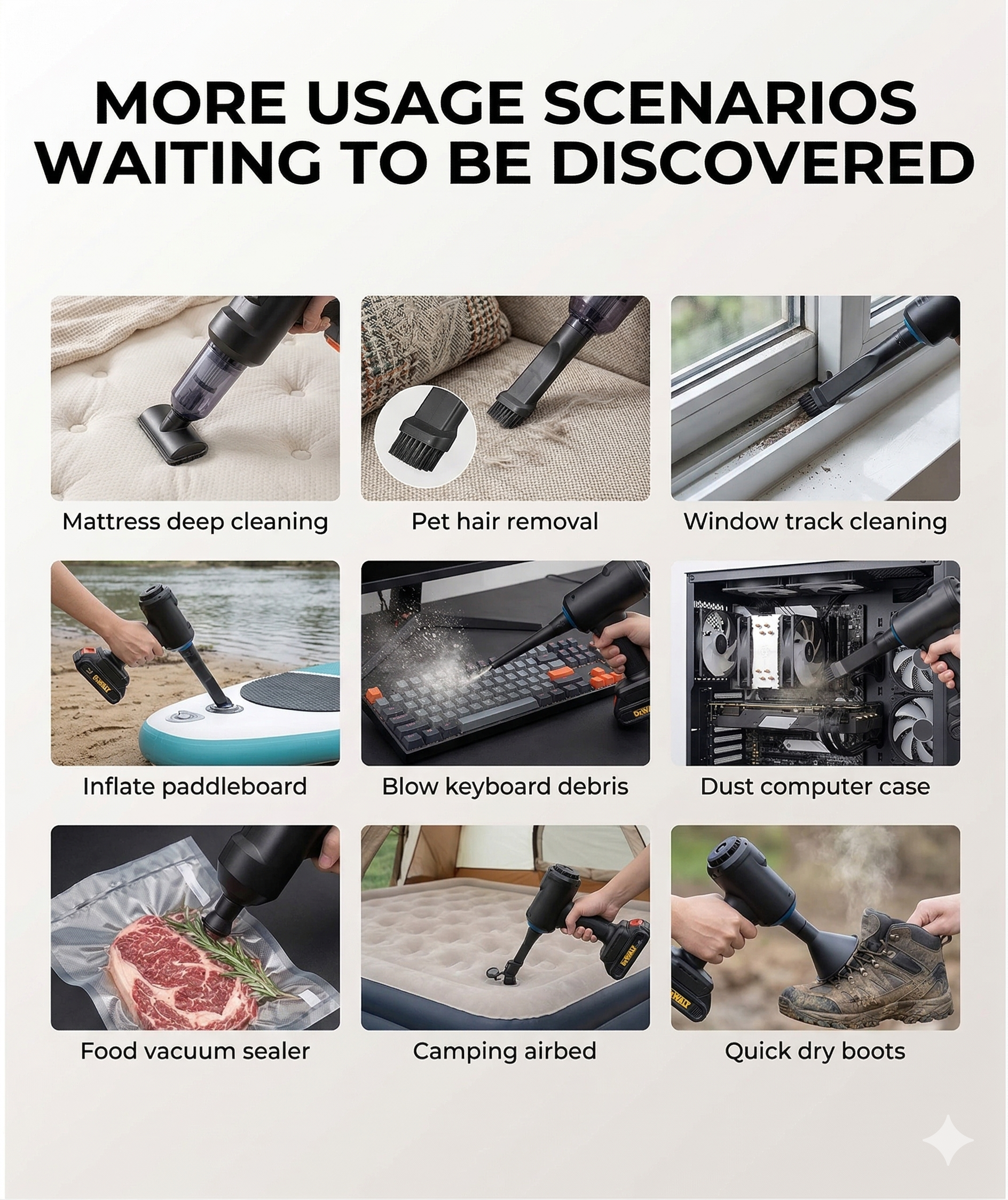 MaxPower Pro 2-in-1 Handheld Cordless Vacuum – High-Suction Blower & Portable Car Cleaner (20L Capacity)