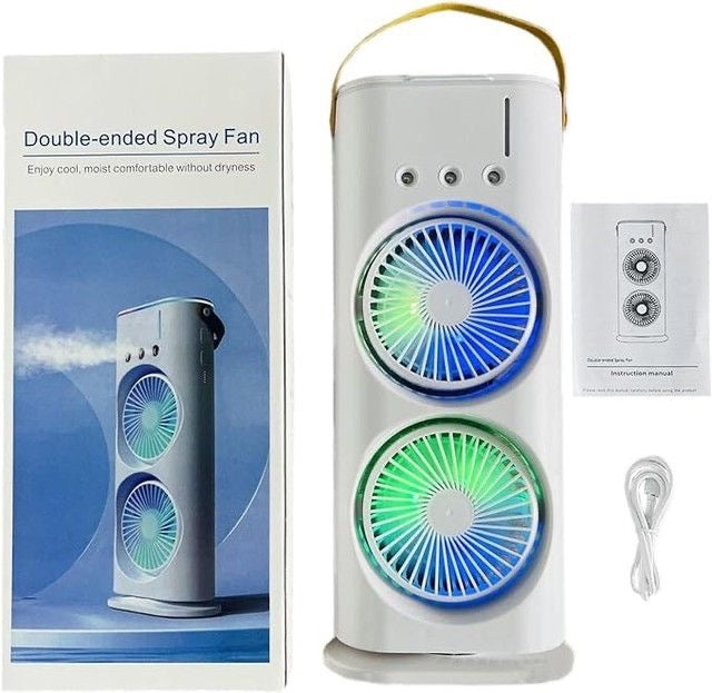 Portable Double-Ended Mist Spray Cooler – Rechargeable Mini Air Conditioner