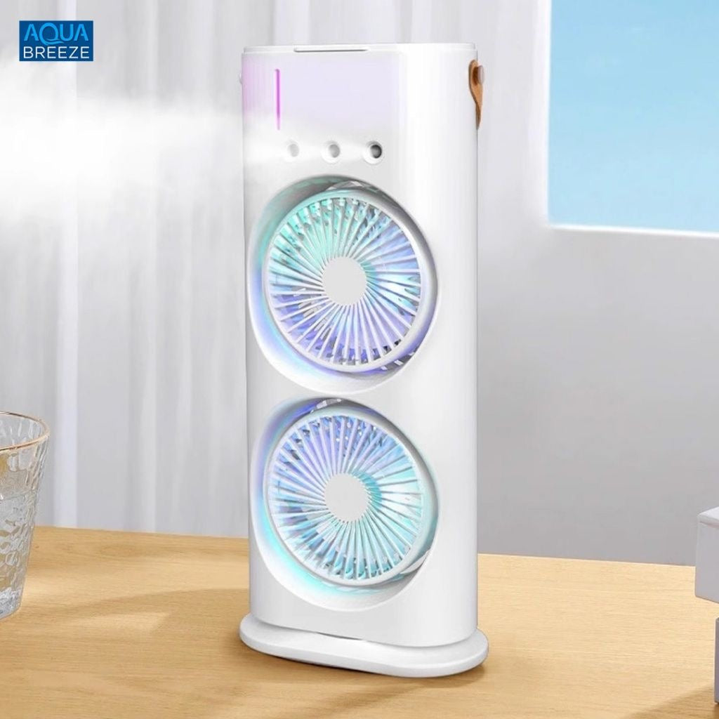 Portable Double-Ended Mist Spray Cooler – Rechargeable Mini Air Conditioner