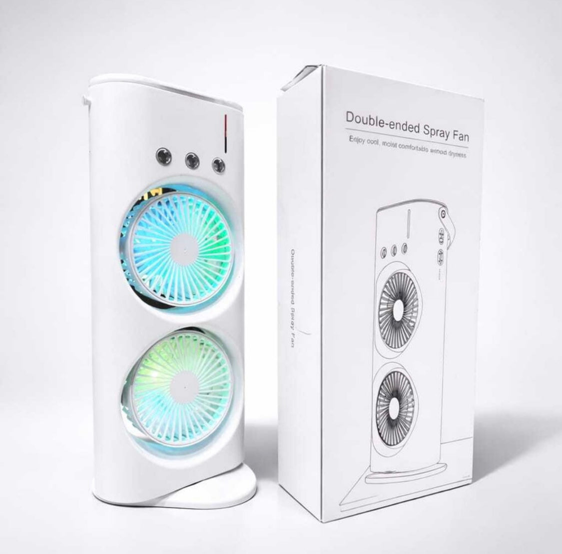 Portable Double-Ended Mist Spray Cooler – Rechargeable Mini Air Conditioner